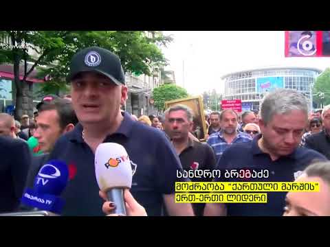 'ქართულმა მარშმა' და ეროვნული ძალების გაერთიანებამ პარლამენტთან აქცია გამართა